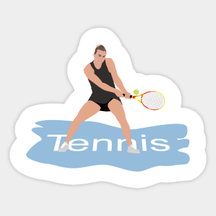 woman playing in tennis tournament Sticker